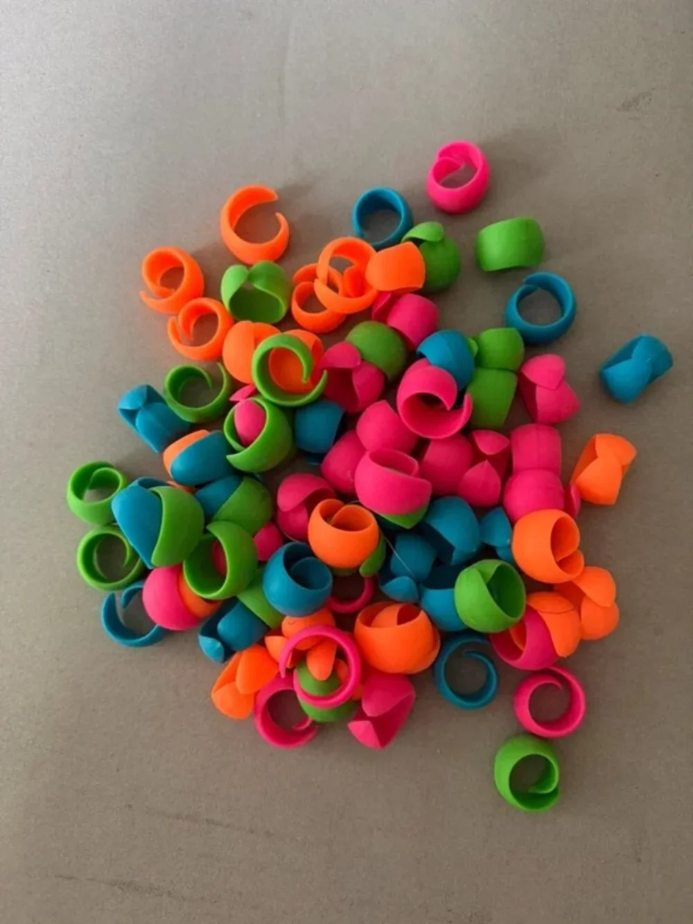 Lot of 83 Thread Spool Savers Spool Huggers multiple colors Flexible silicone